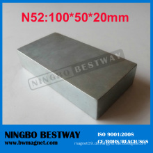 N52 stärkste große gesinterte NdFeB Block Magnet 100X50X20mm